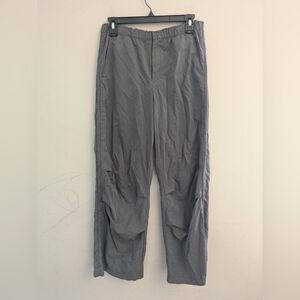 Zara Gray Parachute Utility Pants Size M Cyber Rave Y2K